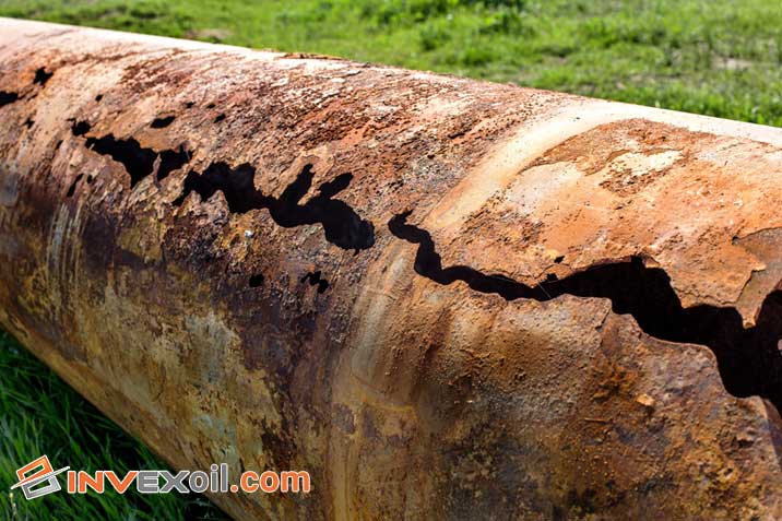 corroded industrial pipes wastewater